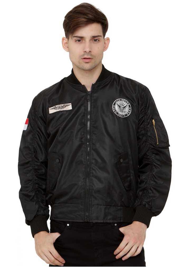 Bomber Jaket Hitam bahan Puma model trendi keren - Javaseven / ISL 023