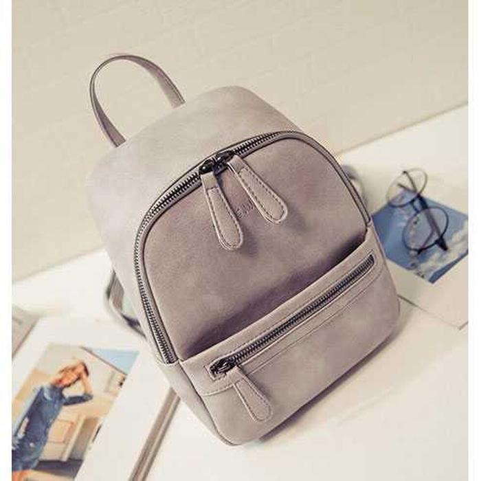 Tas Ransel Kulit Gadget Wanita Gray