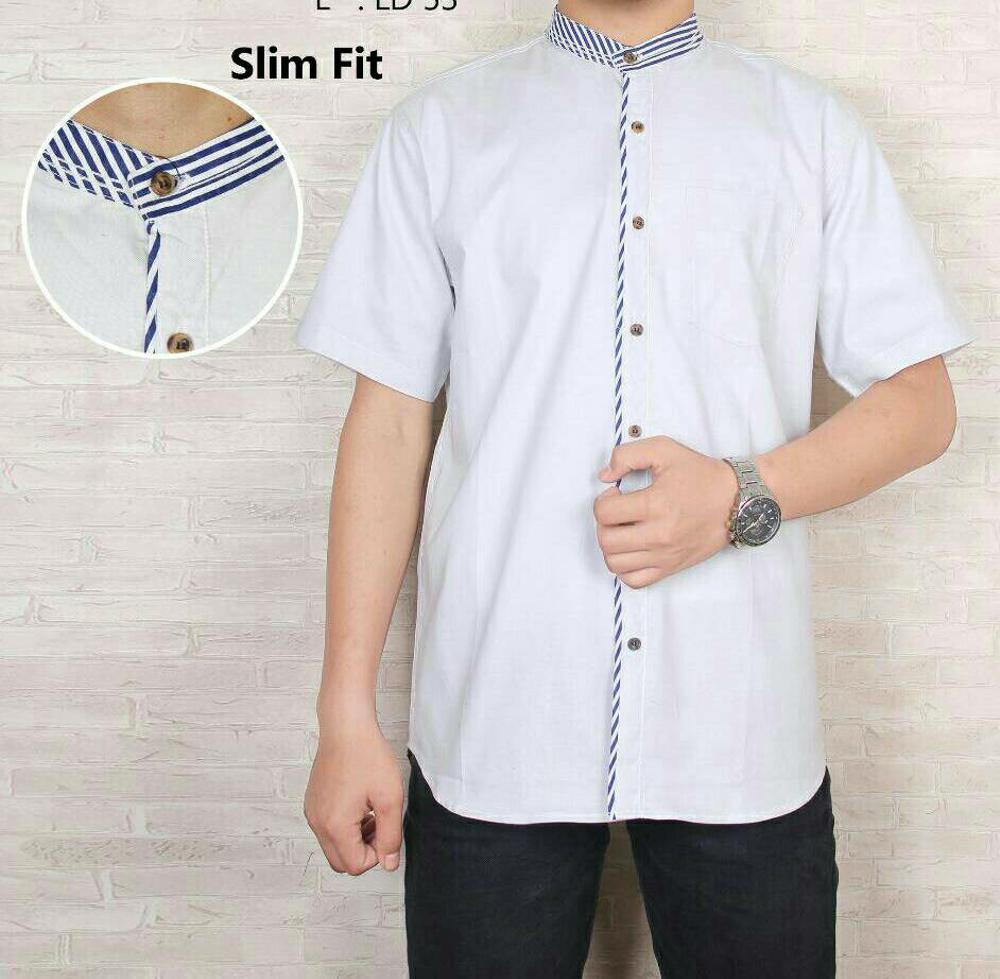 Baju Koko Modern Semi Slimfit - Kemeja Muslim - Gamis Pria - Jasko - Pakaian Atasan Muslim Pria Murah - Koko Lengan Pendek 2 di lapak New Trendy newtrendy