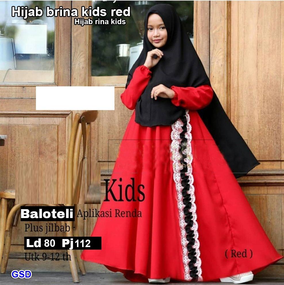 Wow keren - Busana muslim anak / gamis anak / maxi anak muslim / muslim anak anak / baju anak / dress anak / Set Brina.