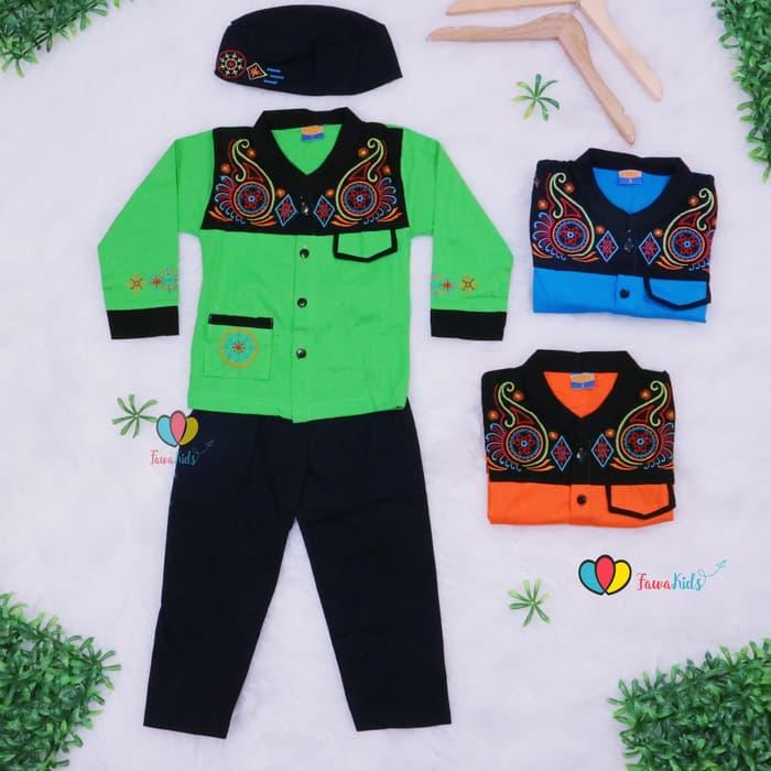 Baju Koko Anak Muslim Setelan Laki Pendek Celana Panjang