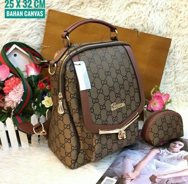 Tas Ransel Kanvas Gucci Wanita Promo Murah Terbaru Limited