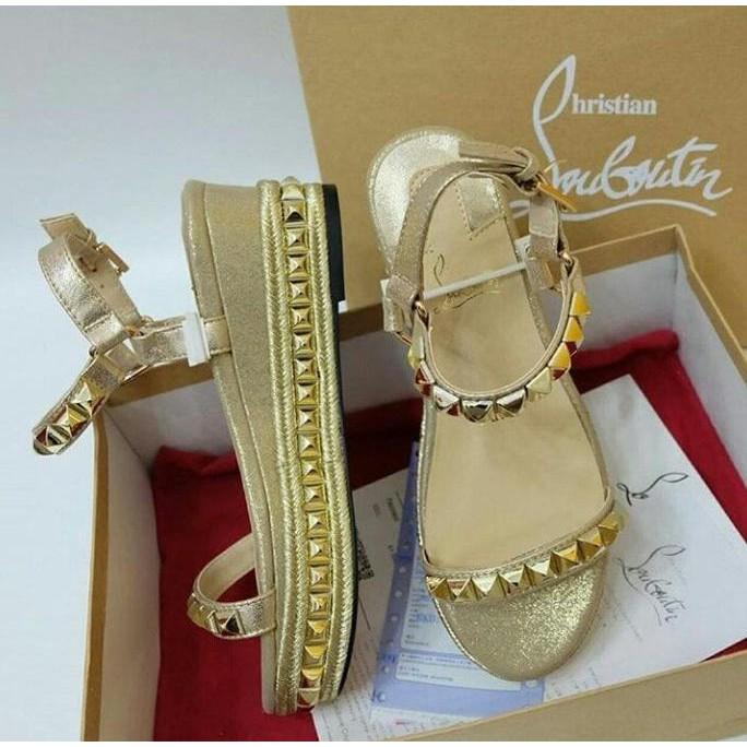 WEDGES LOUBOUTIN CATACLOU GOLD MIRROR QUALITY FWANITA 001XOIX