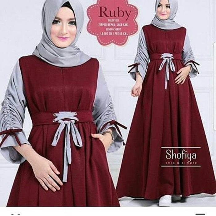 Gamis Lengan Serut Ruby Dress / Baju Muslim Syar'i Baloteli Busui/Baju Muslim/Baju Muslimah/ Baju Gamis/Gamis Wanita/Jialbab/Hijab/ Gamis Lengan Serut Ruby Dress / Baju Muslim Syar'i Baloteli Busui/Baju Muslim/Baju Muslimah/ Baju Gamis/Gamis Wanita/Jialbab/Hijab/