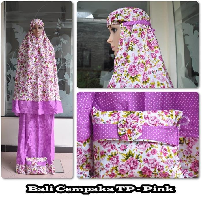 MUKENA BALI DEWASA CEMPAKA TAS PESTA PINK