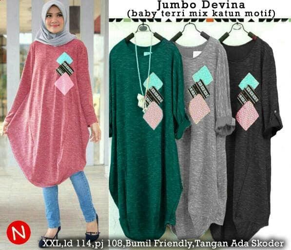 51464 jumbo devina / baju tunik / atasan muslim wanita / baju muslim murah / Baju wanita / baju murah / baju atasan wanita / Baju wanita murah / baju wanita jumbo / baju polosv/ naju wanita polos / baju pesta / kemeja wanita