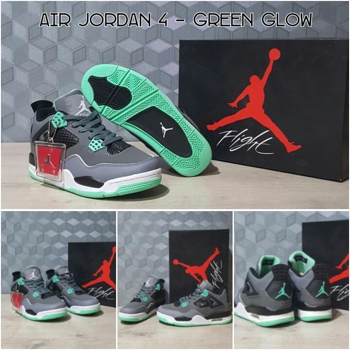 Sepatu Basket Air Jordan 4 (IV) Greeen Glow /Curry/UA/Nike/Kobe