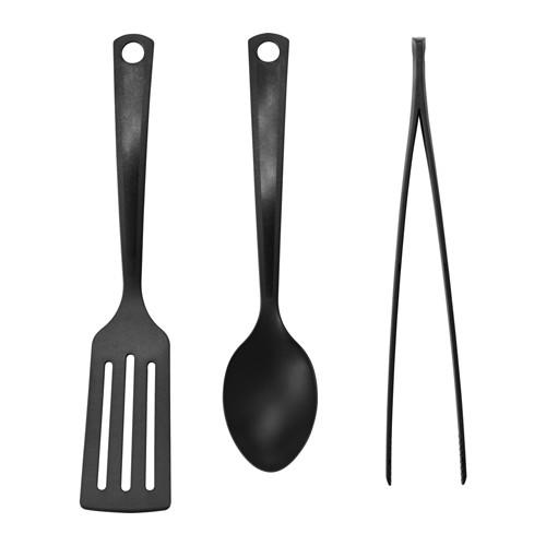Set 3 unit peralatan dapur, hitam - IKEA GNARP