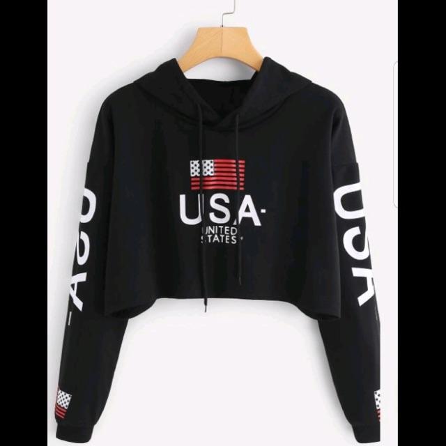 Damai fashion jakarta - sweater crop united Mega hitam