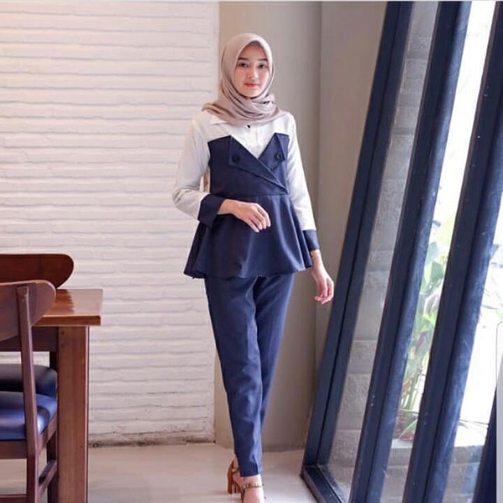 Baju Muslim Original Blus Andara Set Panjang Blouse Casual Hijab Tunic Pakaian Terbaru 2018 Modern Fashion Baju Wanita Lengan Panjang Atasan akerja Trendy Modis