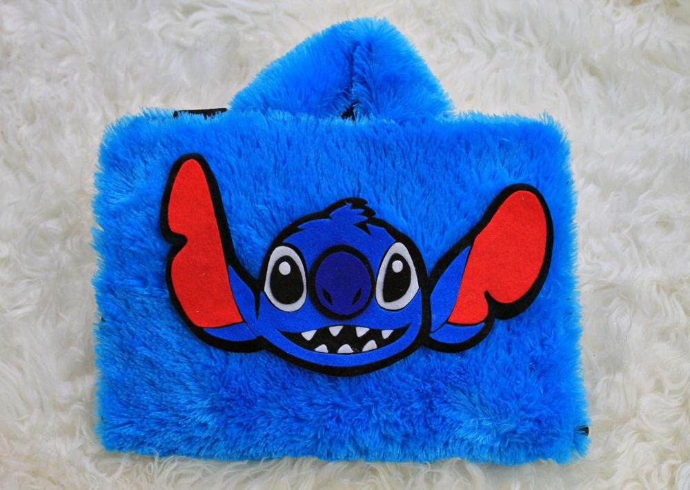 Stich Biru Bulu Lebat Rasfur 13-14 Inchi Softcase Tas Laptop Netbook Macbook Boneka Alien Lucu