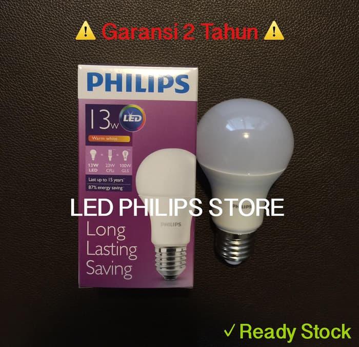 Terbaru!! Lampu Bohlam Led Philips 13 Watt Kuningwarm White (13W 13 W 13Watt - ready stock