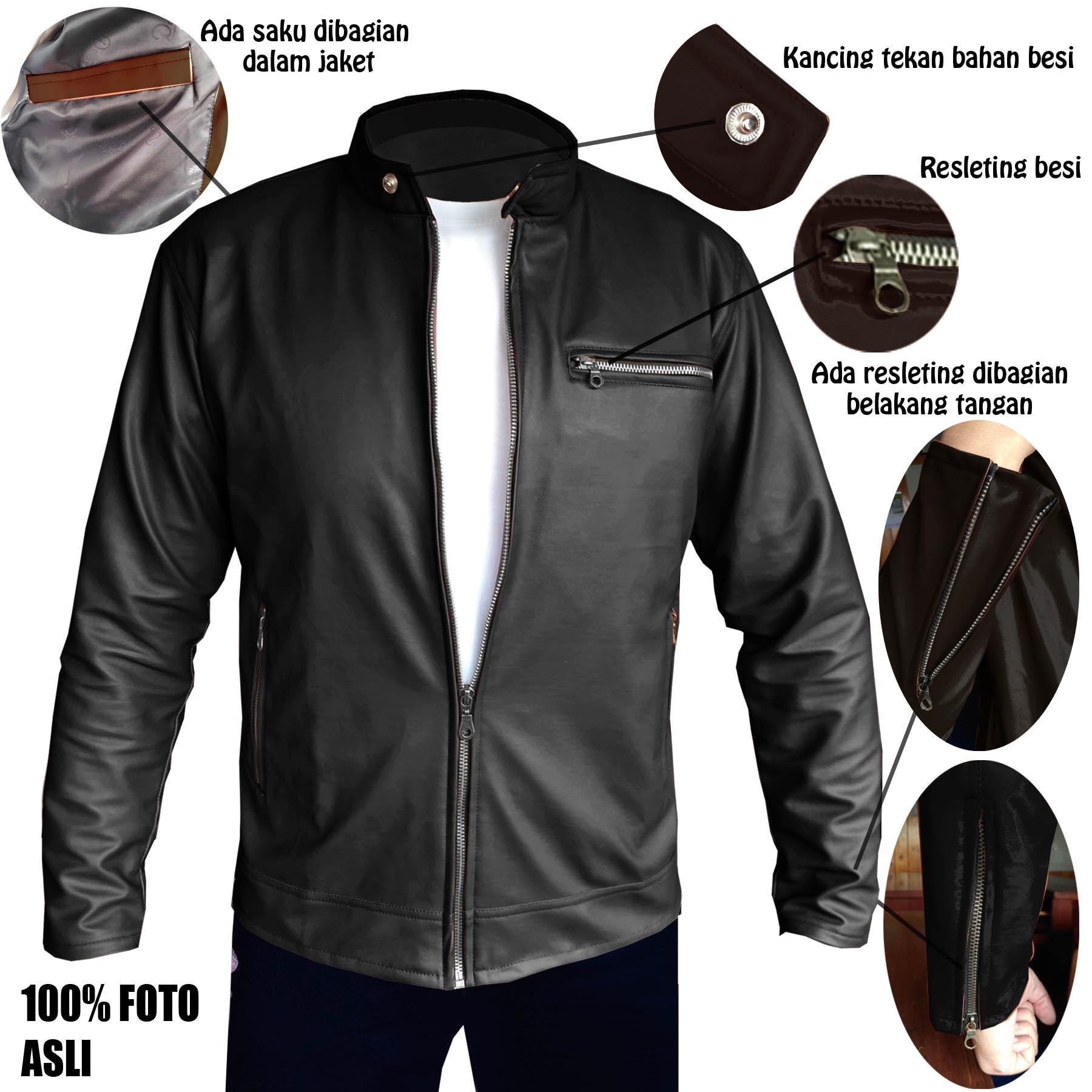 Fs'Fashion- Jaket SK Kulit Pria Vienna Exclusive Series [HITAM-COKELAT]