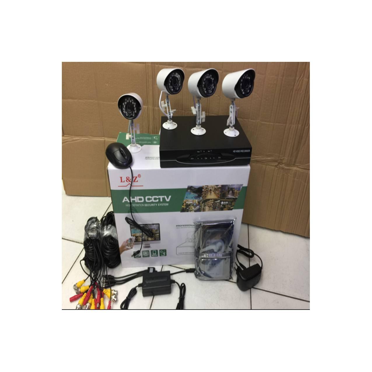 Paket CCTV Full Set 4 Camera Kit AHD Bonus Hardisk 1 Tera Out Door DVR