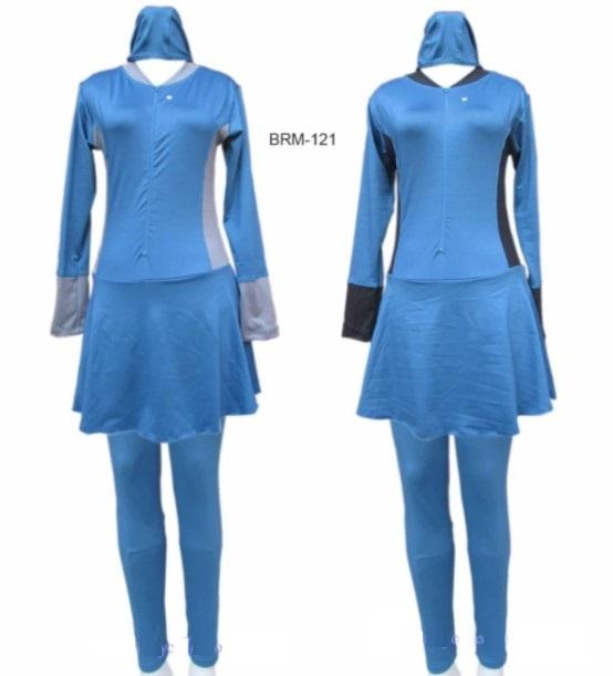 Baju Renang Muslimah Dewasa Murah Warna Polos List