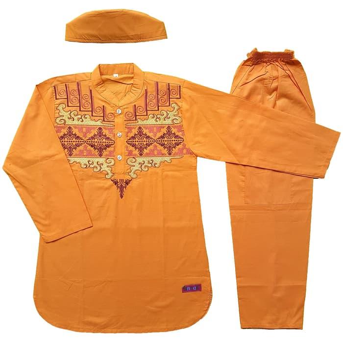 PROMO Baju Muslim Koko Anak Laki-Laki Stelan Setelan Set Peci AS2-2