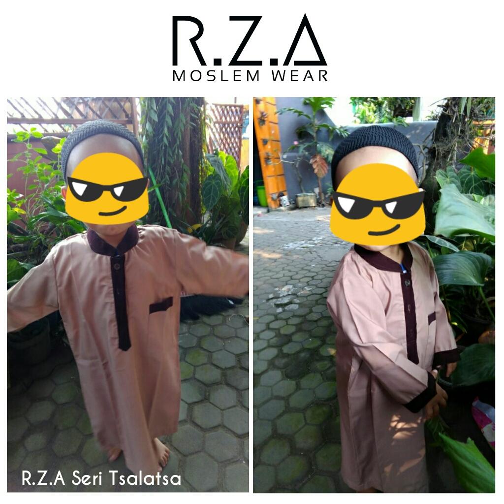 RZA MW Baju Seri ( Tsalatsa ) Jubah Gamis Lengan Pendek Warna Coklat Muda Anak Laki Kain Premium Dingin Dipakai Pakistan Arab Koko Jubah Anak Syari Syari Ganteng Tidak Isbal Baru Lahir Lebaran Hari Raya Idul Fitri Ramadhan Pertama