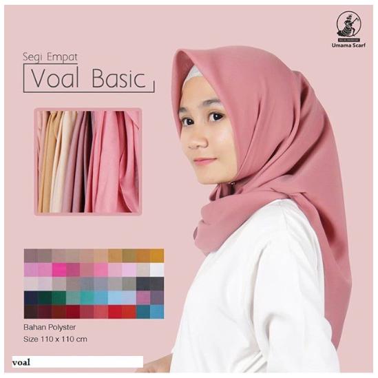 Jilbab Segi Empat Voal Basic Umama - 9 Warna - Termurah Harga Grosir
