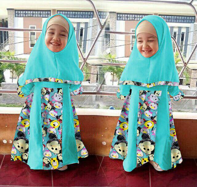 Theclover gamis anak syari/busana muslim anak/gamis anak usia 3-5 tahun/tsum2