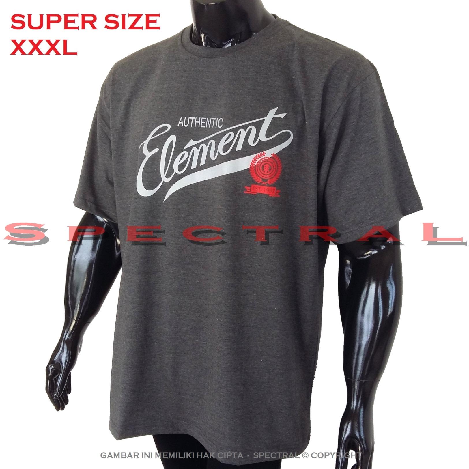 Spectral – 3XL SUPER BIG SIZE XXXL 100% Cotton Combed Kaos Distro Jumbo BIGSIZE T-Shirt Fashion Ukuran Besar Polos Celana Atasan Pria Wanita Katun Bapak Orang Tua Gemuk Gendut Simple Sport Casual Halus Baju Cowo Cewe Pakaian Super Size 3L ELEMENT ABU TUA