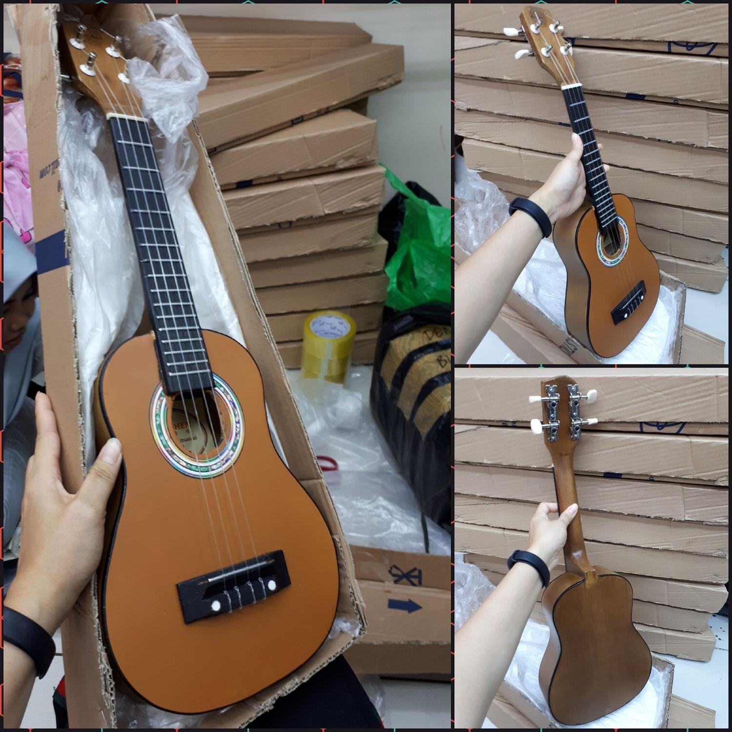 Fox- Gitar Kentrung Aksutik IMPORT- GRATIS PICK- Packing DUS- Gitar Kecil -Gitar Mini senar 4 Nylon- UKULELE Murah