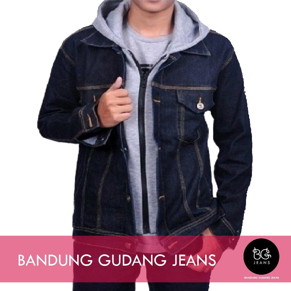 Jaket Jeans Ariel Hoodie Garmen Kupluk Abu