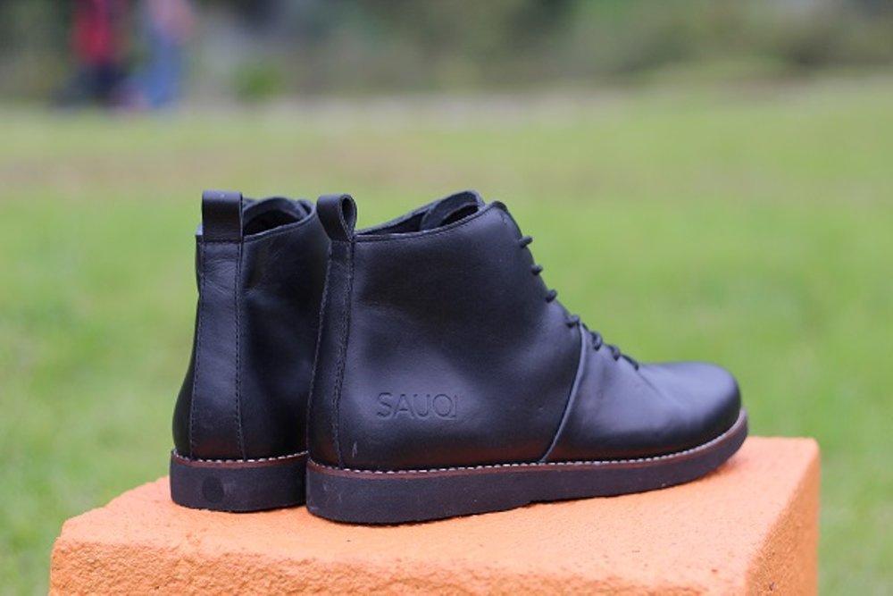 Promo Sepatu Pria Sauqi Brodo Black Kulit Asli Hand Made Original # Sepatu Boots Tracking Touring Hiking Kerja Termurah Berkualitas Terbaik # Gratis 1pasang Kaos Kaki #4 Fashion