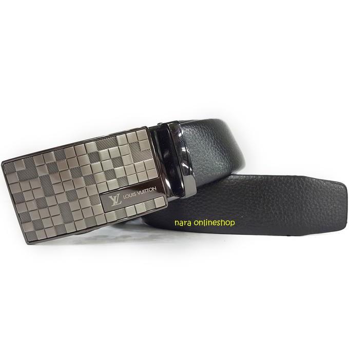 Gesper Ikat Pinggang Kulit Pria Model Rel Lv 01 Black - Djfpwjg