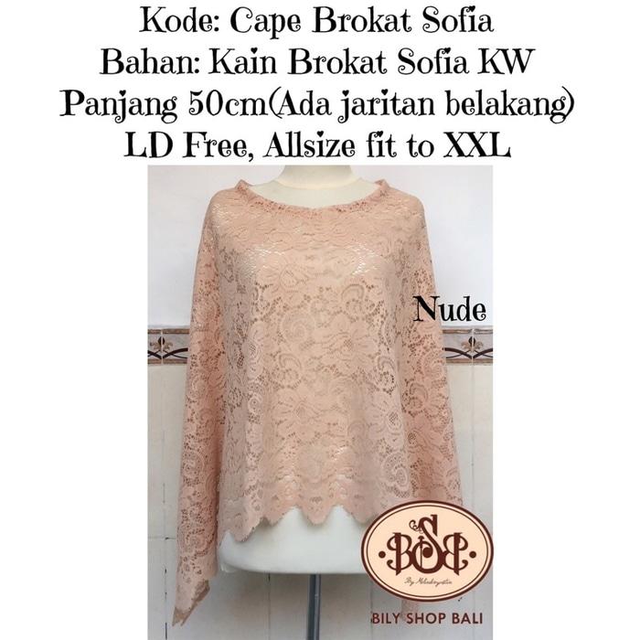 Cape Brokat Brukat Atasan Blouse Outerwear Outfit Kondangan Grosir BSB