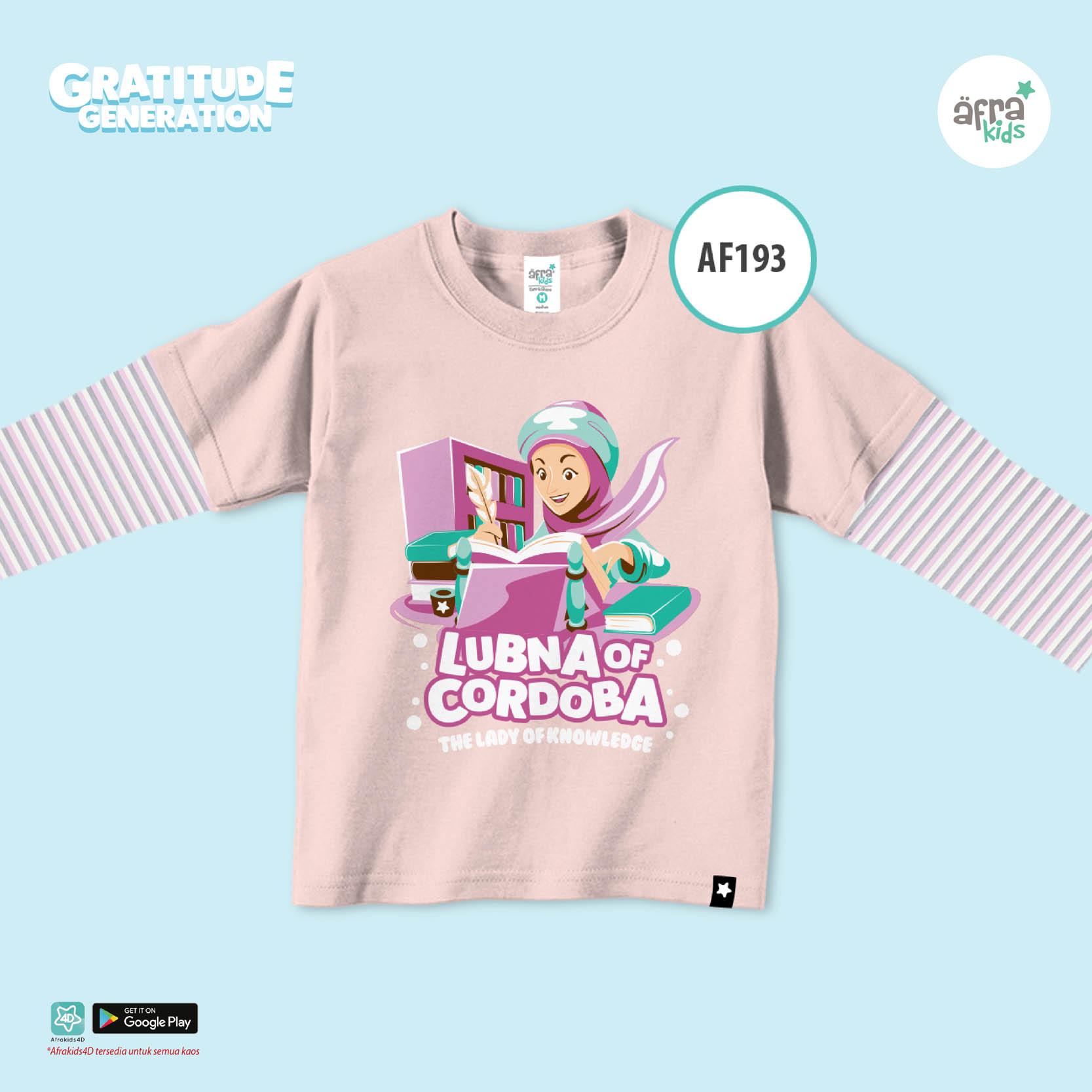 Aria Baju Kaos Anak Afrakids Seri Ilmuwan / Baju Kaos Anak Cewek / Baju Kaos Lengan Panjang Cewe perempuan / AF193 - Coklat Muda