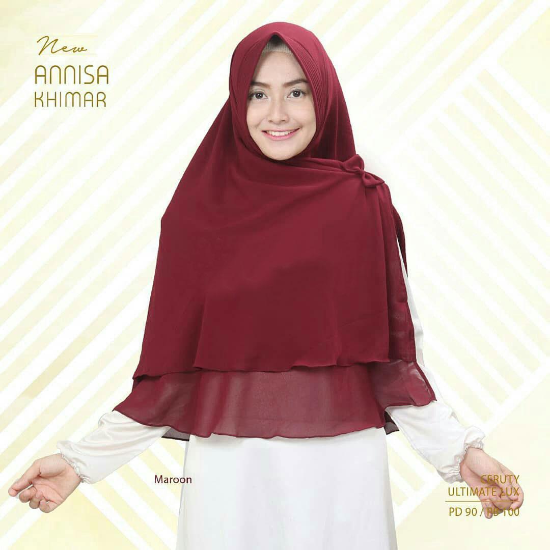 JILBAB INSTAN MURAH / New Khimar Annisa  Maroon / GROSIR HIJAB / KHIMAR / HIJAB SYARI / VANILLA HIJAB