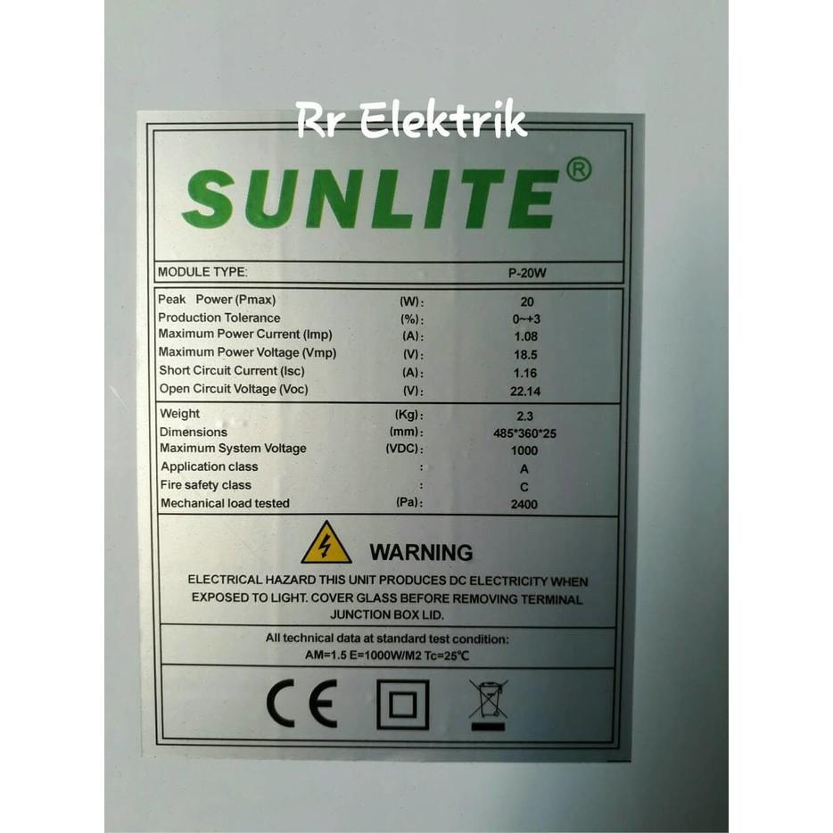 Promo Rhamadan HARGA PROMO Solar Panel / Panels Surya / Solar Cell Sunlite 20Wp Poly