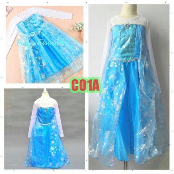 Dress Baju Gaun Elsa Frozen Organdi