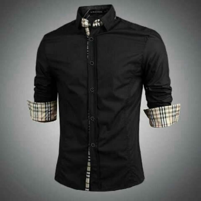 Kemeja Pria BERRY Black Combi Burberry - Ep8swb