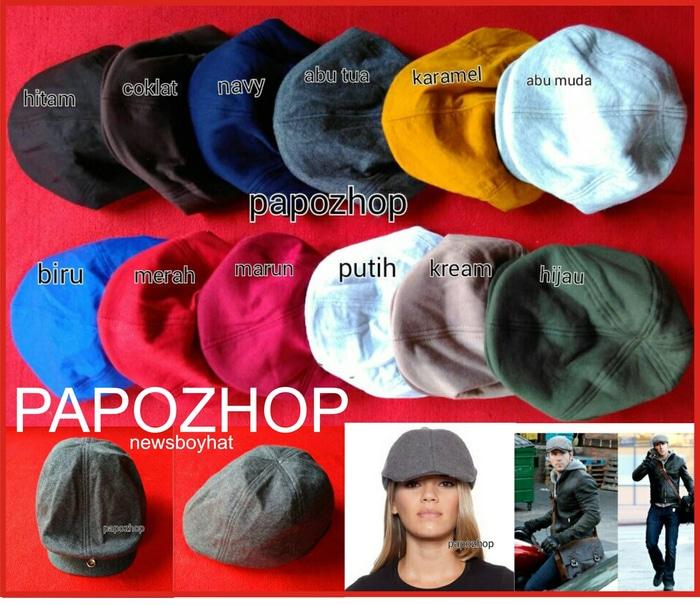 Topi Pet Dewasa Fleece polos / topipet polosan newsboy cap Terlaris di Lazada