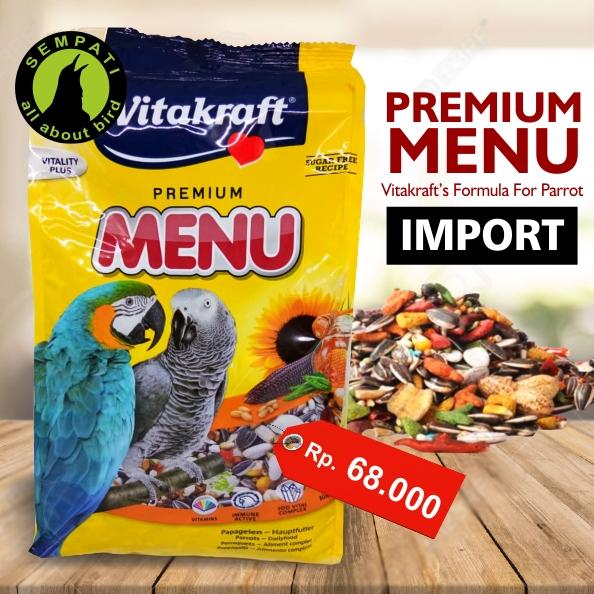 Pakan Burung Parrot Menu Premium 1 Kg Vitakraft