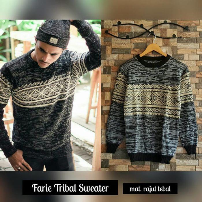 Sweater Rajut Pria - Farie Tribal Rajut