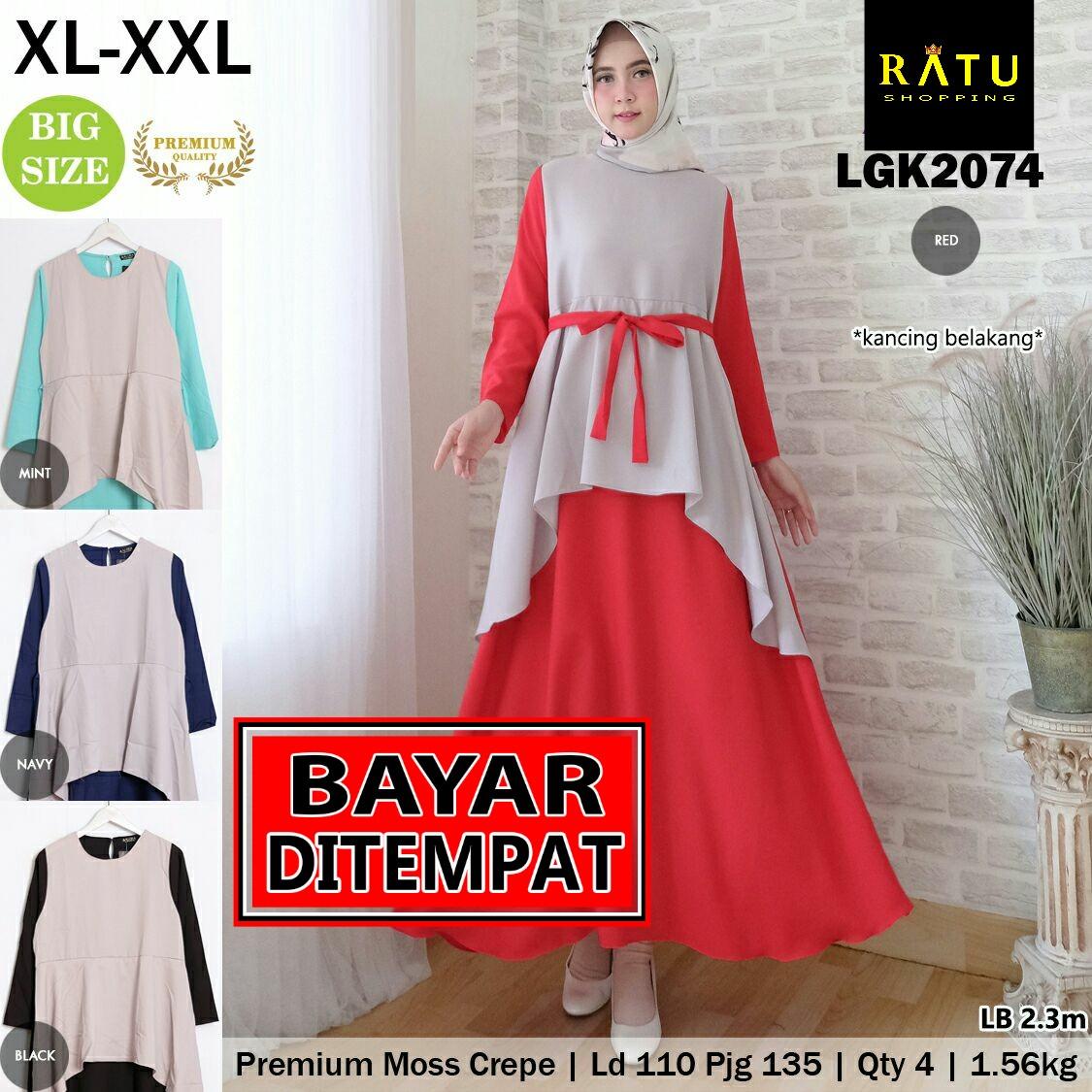 RATU SHOPPING Baju muslim wanita big size jumbo size Lgk2074