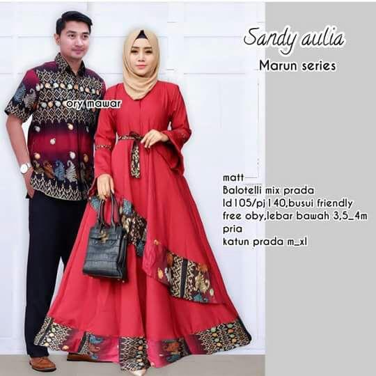 TERMURAH BATIK COUPLE SANDI AULIA MARUN