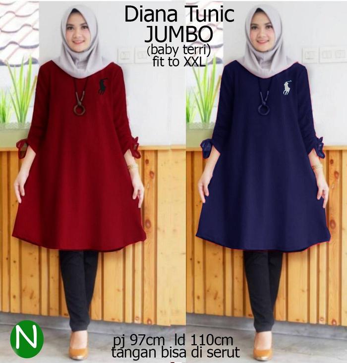 46478 JUMBO diana tunic / baju tunik jumbo / atasan muslim bigsize murah / Baju wanita / baju murah / baju atasan wanita / Baju wanita murah / baju wanita jumbo / baju polos / naju wanita polos / baju pesta / kemeja wanita