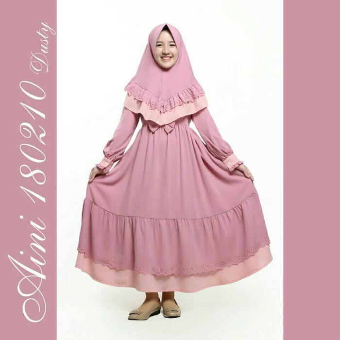 Baju Muslim Anak Perempuan Balita TK SD, Gamis Pesta Anak Aini 180210