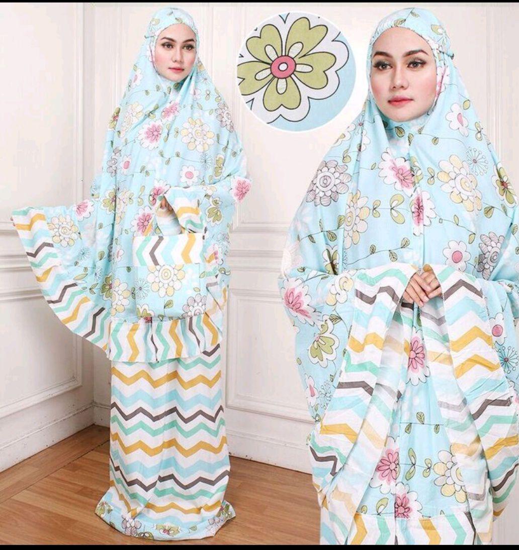 Mukena katun jepang set atasan perlengkapan sholat dewasa mukenah hijab remaja trendy autum