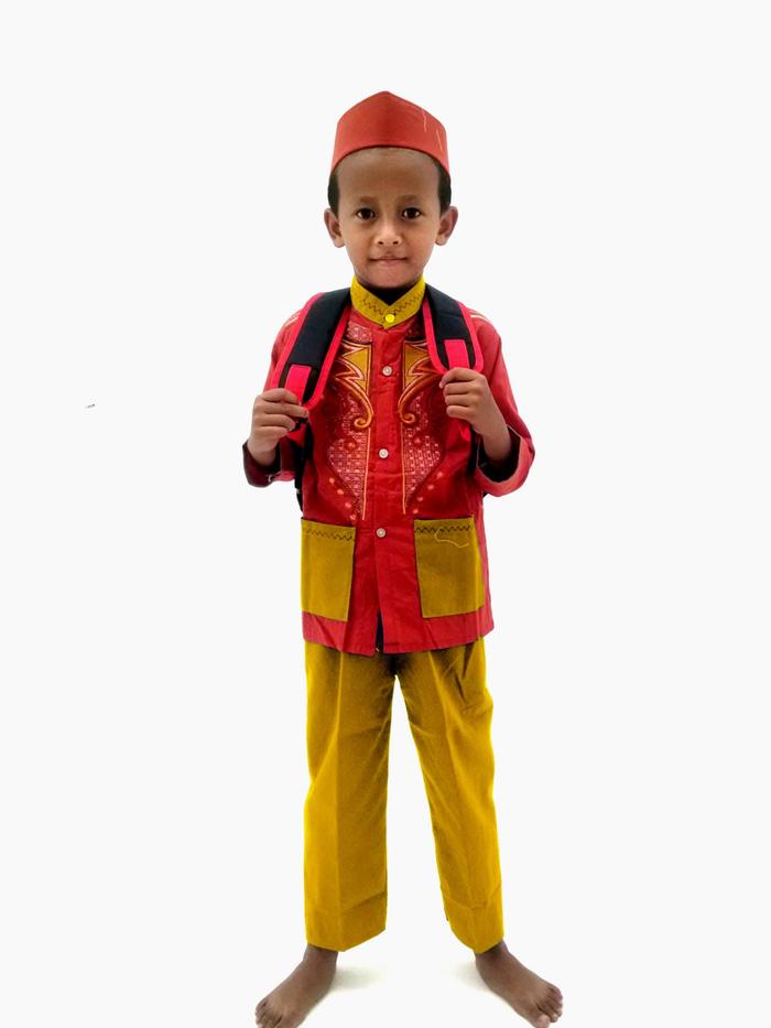 Stelan Koko Anak/ Baju koko anak keren 1 setel - Orange