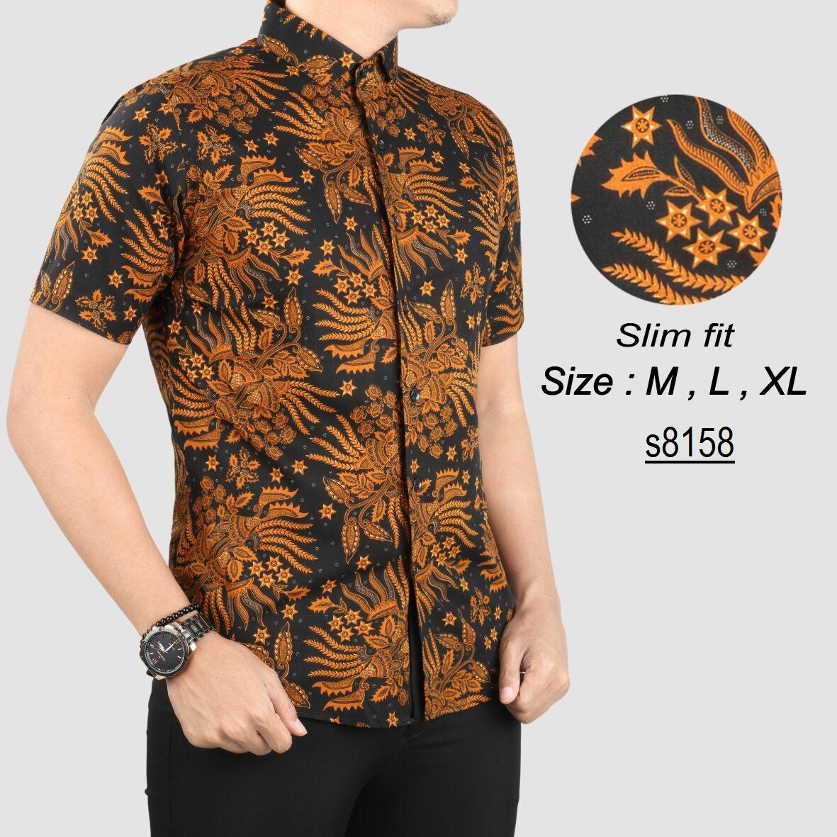 Baju Batik Modern Kemeja Pria Slim fit WaW