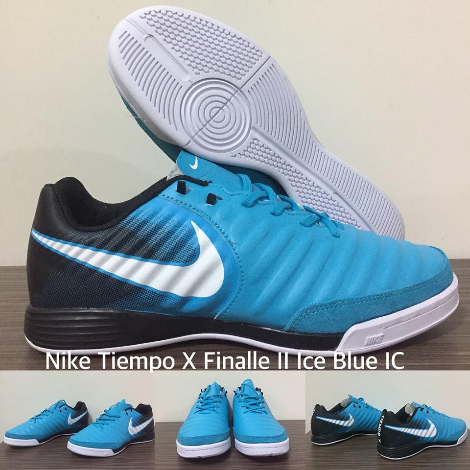 SEPATU FUTSAL NIKE TIEMPO X FINALLE II ICE BLUE IC + GRADE PREMIUM + BOX ORIGINAL !