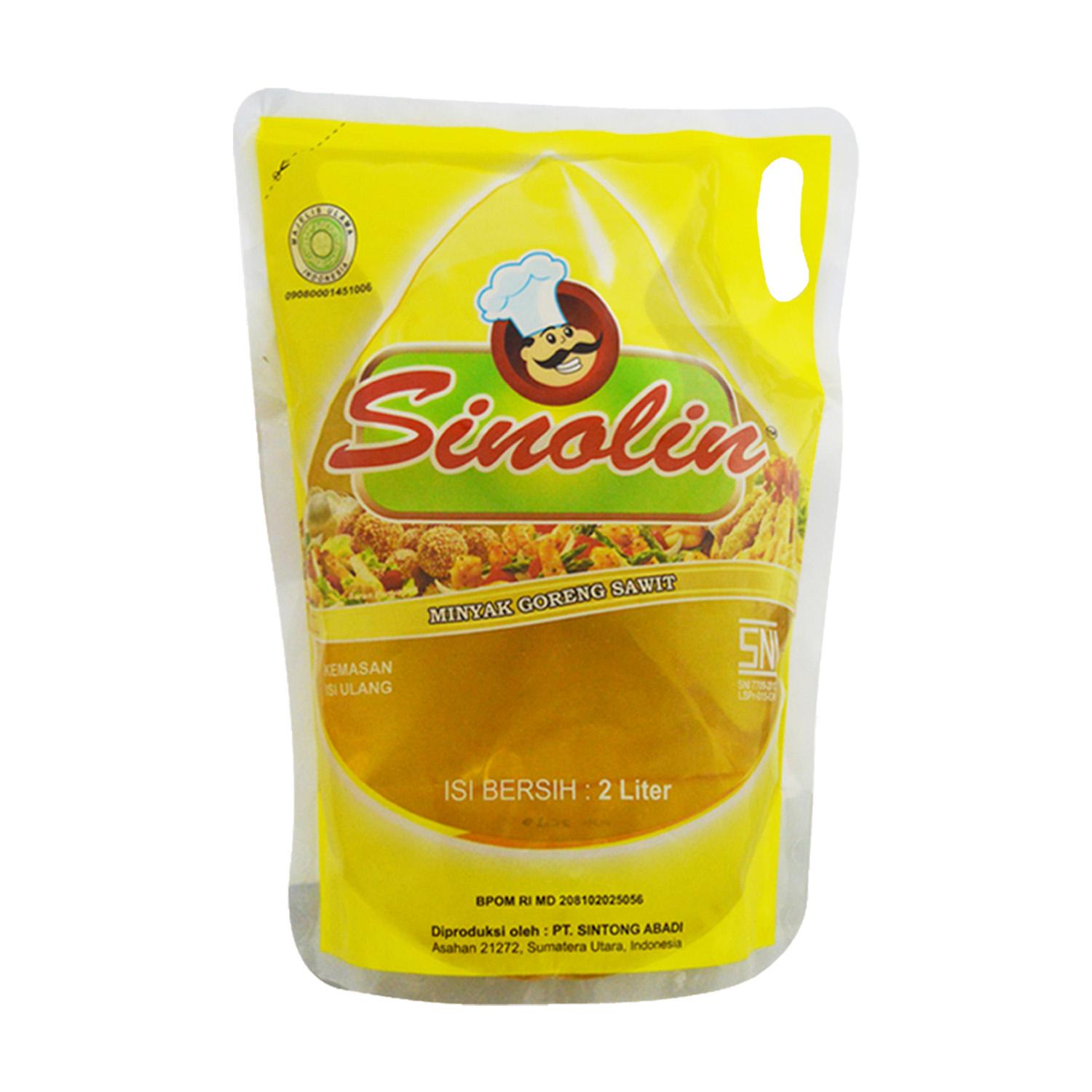 Minyak goreng Sinolin 2L 1 Dus Jernih kemasan pouch isi ulang