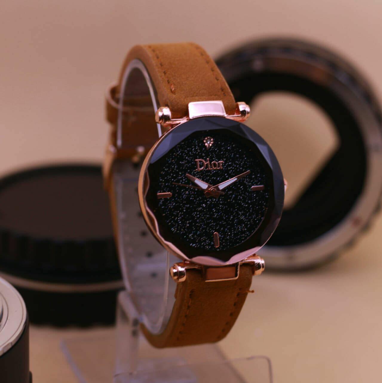 jam tangan wanita Dior Premium Quality tali kulit DR-8175