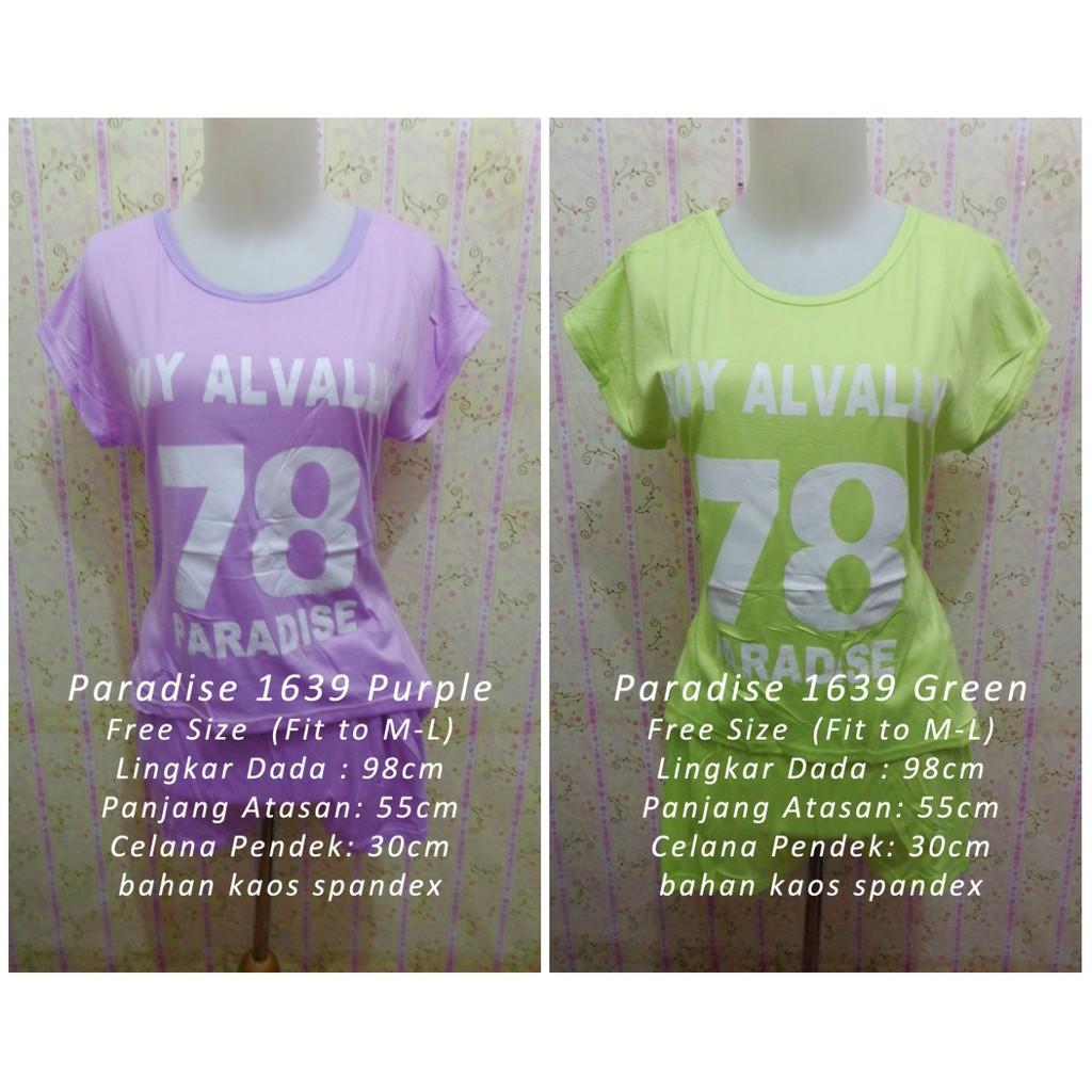 Piyama Stelan Celana 3/4 Spandex Korea Baju Tidur Lucu Murah Lengan Pendek Grosir
