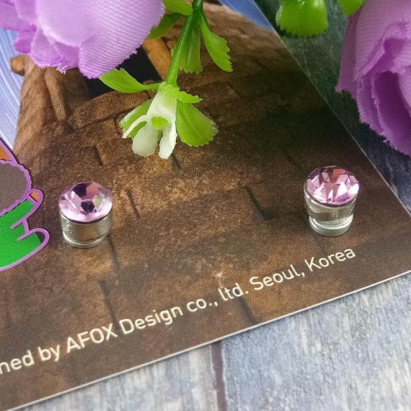 Anneui - Anting magnet kristal tanpa tindik kpop korea - Ukuran 6mm