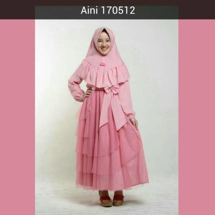 Baju Muslim Anak Perempuan Balita TK SD, Gamis Pesta Anak Aini 170512